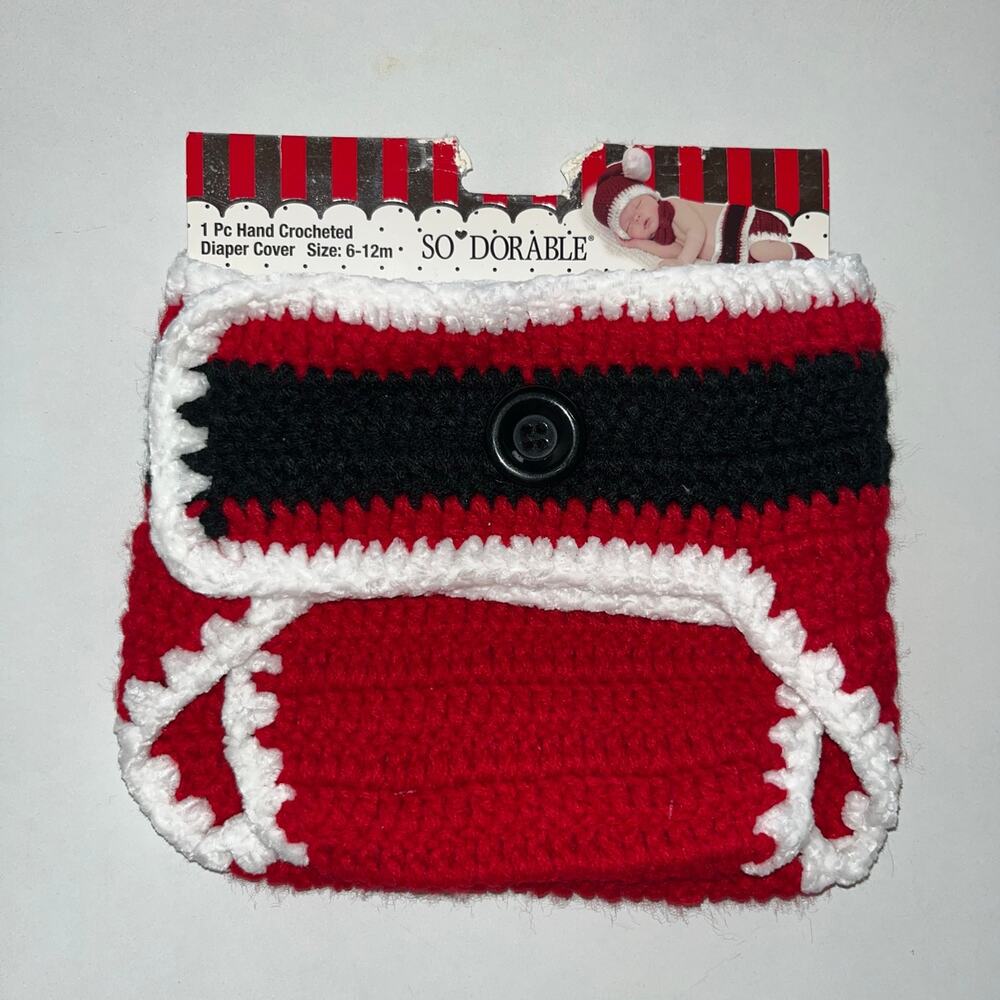 Santa Clause Christmas Crochet Baby Diaper Cover (F)